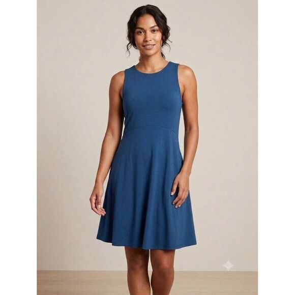 Athleta Dresses & Skirts - Athleta Santorini Thera Dress M Medium Dark Lapis Blue Casual Sleeveless Knit